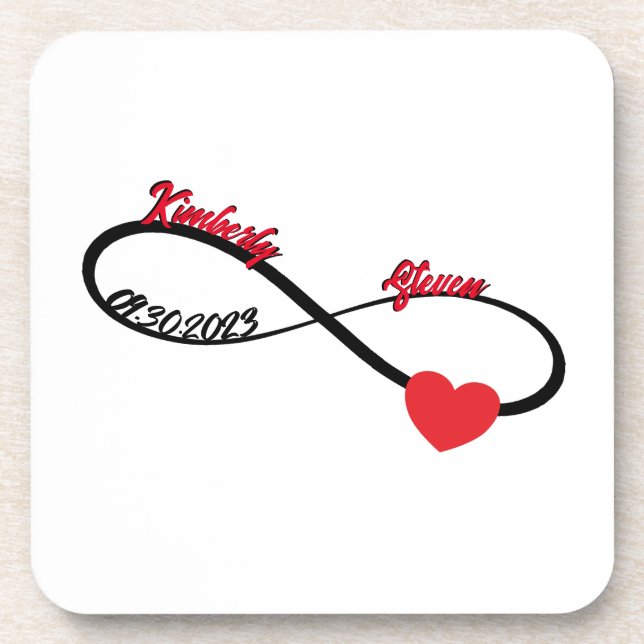 Posavasos Infinito Personalizado Con Corazón (Frente)