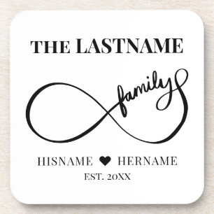 Posavasos Infinity Personalized Family Name and Est. Fecha