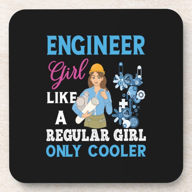 Posavasos Ingeniero Orgulloso Chica (Frente)
