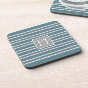 Posavasos Inicial Monograma Personalizado Patrón Turquesa Gr