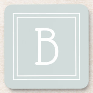 Posavasos Iniciales Monogramadas Verde y Blanco Granja Moder