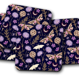 Posavasos Insectos de flores moradas de polilla | Elegante M