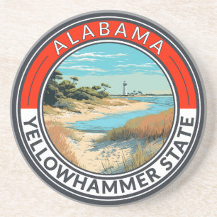 Posavasos Insignia de arte de viaje de Alabama