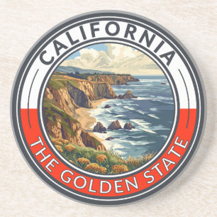 Posavasos Insígnia de Arte de Viaje de California
