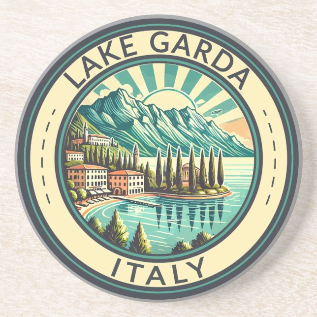 Posavasos Insignia de arte de viajes del Ilustracion de Gard (Frente)