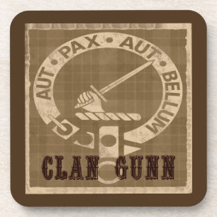 Posavasos Insignia de clan Gunn Escudo - Sepia