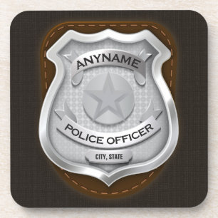 Posavasos Insignia de NOMBRE de policía de sheriff