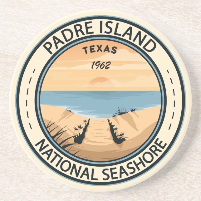 Posavasos Insignia de Texas para la Isla del Padre (Frente)