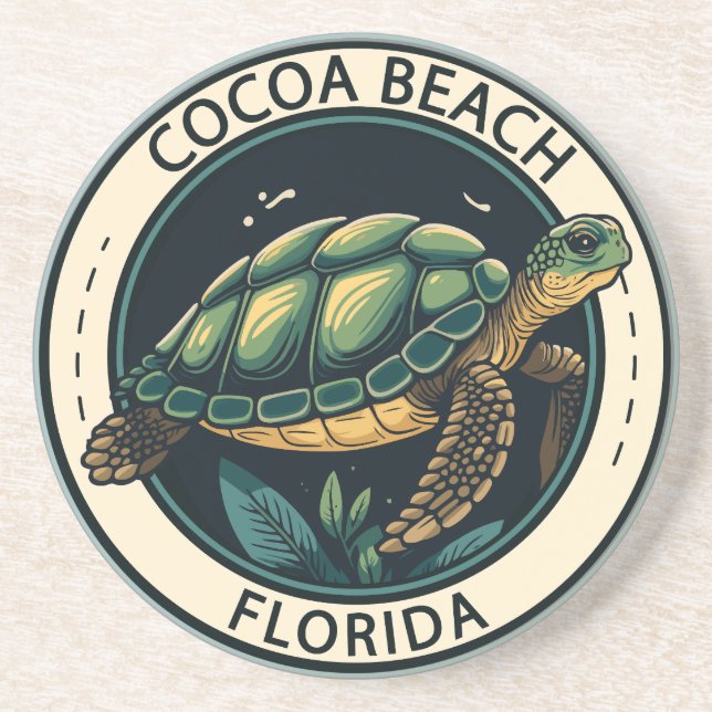Posavasos Insignia de tortugas de Cocoa Beach Florida (Frente)