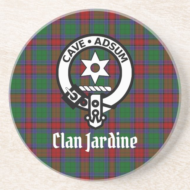 Posavasos Insignia Escudo De Clan Jardine Y Tartán (Frente)