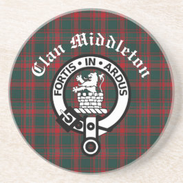 Posavasos Insignia Escudo de Clan Middleton y Tartán