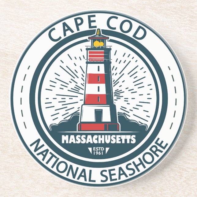 Posavasos Insignia nacional de Cape Cod para Massachusetts (Frente)