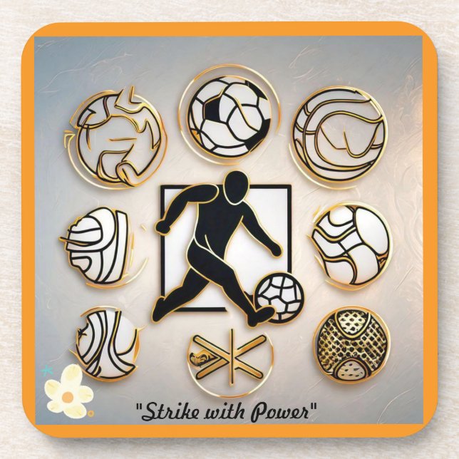 Posavasos "Inspiración de diseño de fútbol" (Frente)