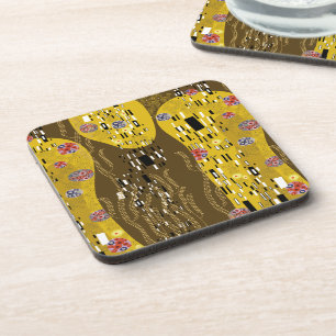 Posavasos Inspiración del Klimt en el patrón oro Art Nouveau