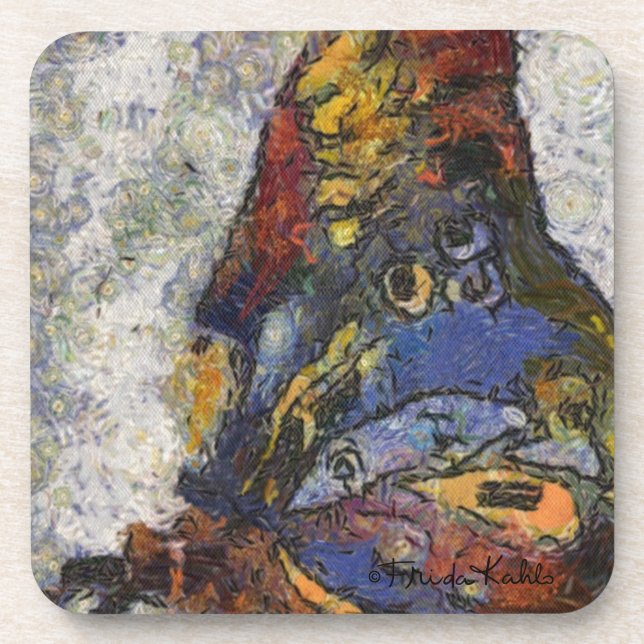 Posavasos Inspiración del Monet de la Mariposa Frida Kahlo (Frente)