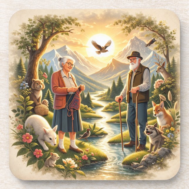 Posavasos Inspirational Coaster  “Growing Old Is a Privilege (Frente)