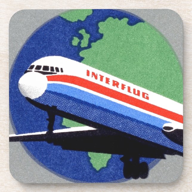 Posavasos INTERFLUG - Aerolínea nacional de DDR, Alemania Or (Frente)