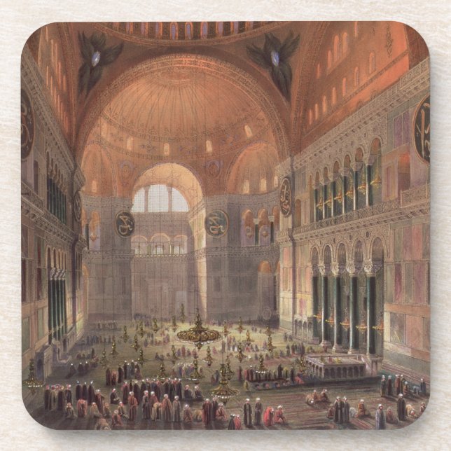 Posavasos Interior de Haghia Sophia, Constantinopla, pub. 18 (Frente)
