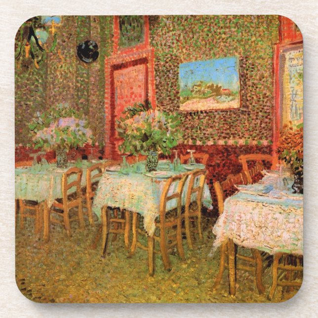 Posavasos Interior de un restaurante de Vincent van Gogh (Frente)