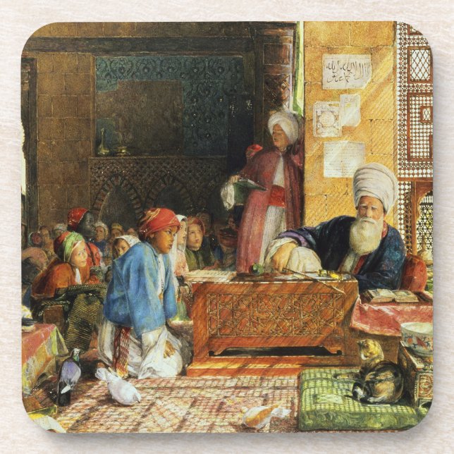 Posavasos Interior de una escuela, El Cairo, 1890 (w/c) (Frente)