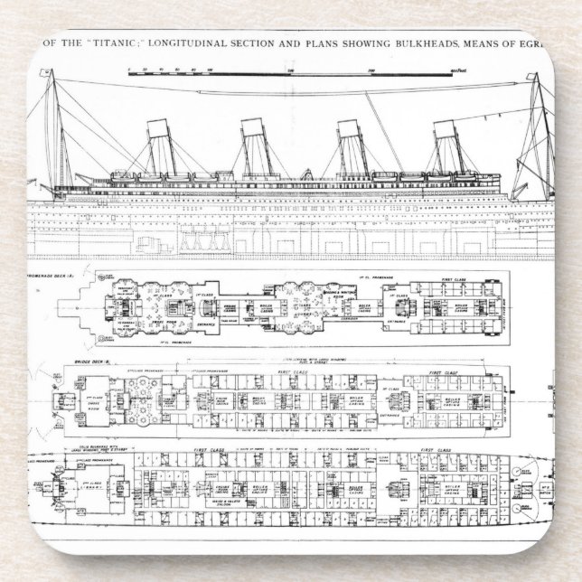 Posavasos Investigación en la pérdida del titánico: Sectio (Frente)