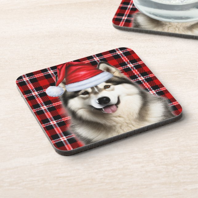 Posavasos Invierno con tema Alaska Malamute (Lado Izquierdo)