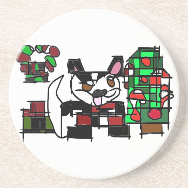Posavasos Invierno de Boston terrier (Frente)