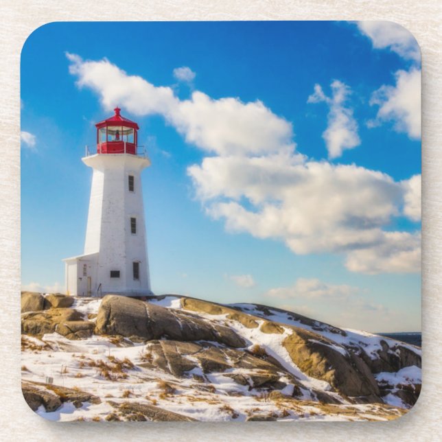 Posavasos Invierno del faro el | en la ensenada de Peggy, (Frente)