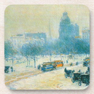 Posavasos Invierno en Union Square de Frederick Childe Hassa