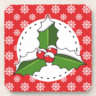 Posavasos invierno, navidades, bayas, bayas, hojas, s