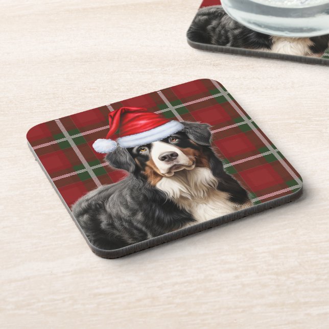Posavasos Invierno Tema Bernese de vacaciones de perro de mo (Lado Izquierdo)