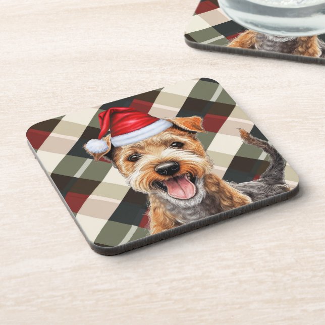 Posavasos Invierno temática Lakeland Terrier fiesta (Lado Izquierdo)