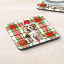 Posavasos Invierno Temático Beagle Rojo Verde Fiesta