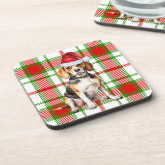 Posavasos Invierno Temático Beagle Rojo Verde Fiesta