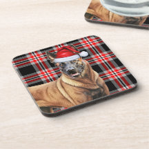 Invierno Temático Belga Malinois Feriado Rojo