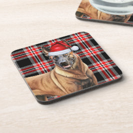 Posavasos Invierno Temático Belga Malinois Feriado Rojo