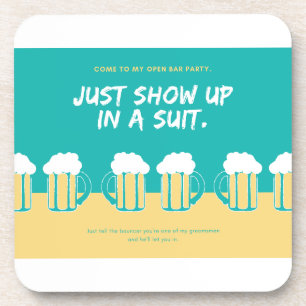Posavasos Invitación a la fiesta de bodas: diseño divertido