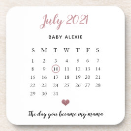 Posavasos invitación de bebé sentimental purpurina de corazó