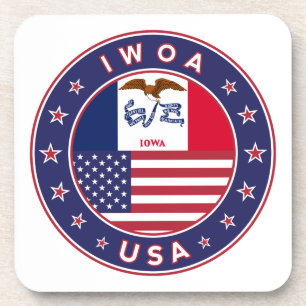 Posavasos Iowa, pegatina Iowa, bolso, reloj