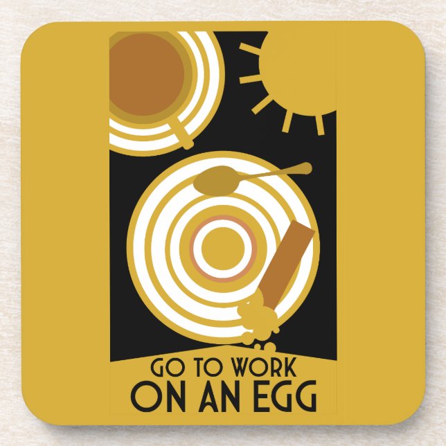 Posavasos Ir A Trabajar En Una Pared De Huevos (Frente)