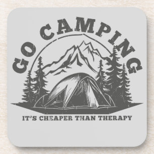 Posavasos Ir de camping es más barato que la terapia cita di