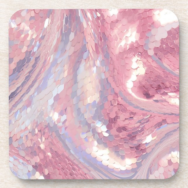 Posavasos Iridescent Pink and Purple Beverage Coaster (Frente)