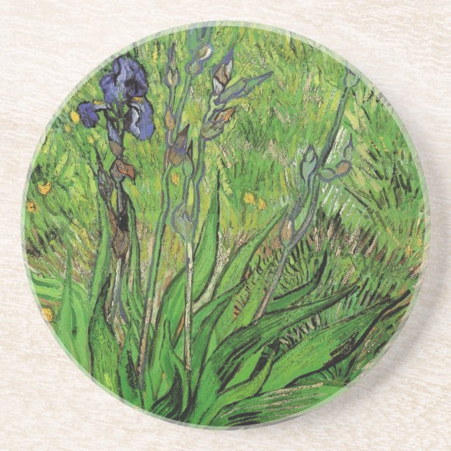 Posavasos Iris de Vincent van Gogh, Bella Artes del Jardín V (Frente)