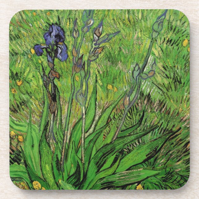 Posavasos Iris de Vincent van Gogh, Bella Artes del Jardín V (Frente)
