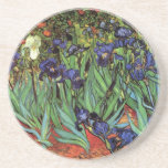 Posavasos Irises de Vincent van Gogh, Arte de Jardín Vintage<br><div class="desc">Irises (1889) de Vincent van Gogh es un bello arte vintage post impresionsionismo paisaje floral con un jardín con iris morado barbudo cultivado por amapolas naranjas. Una sola flor blanca de iris está floreciendo al borde. Sobre el artista: Vincent Willem van Gogh (1853-1890) fue uno de los pintores más famosos...</div>