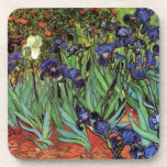 Posavasos Irises de Vincent van Gogh, Arte de Jardín Vintage<br><div class="desc">Irises (1889) de Vincent van Gogh es un bello arte vintage post impresionsionismo paisaje floral con un jardín con iris morado barbudo cultivado por amapolas naranjas. Una sola flor blanca de iris está floreciendo al borde. Sobre el artista: Vincent Willem van Gogh (1853-1890) fue uno de los pintores más famosos...</div>