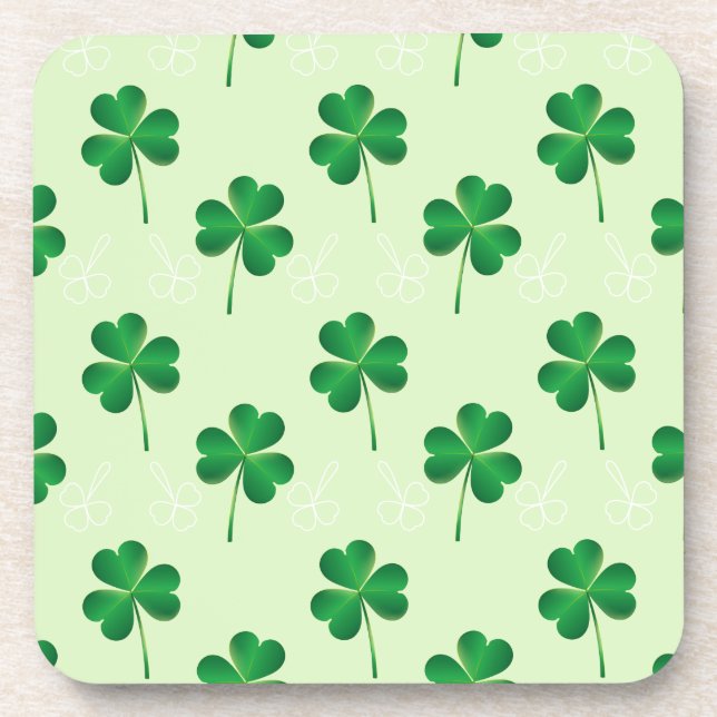 Posavasos irish tres hojas clover patrón (Frente)
