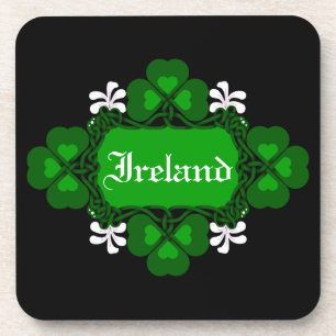 Posavasos Irlanda National shamrock white flower Nombre pers