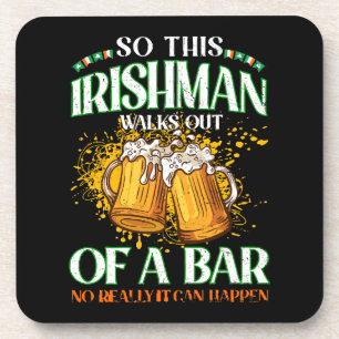 Posavasos Irlandés bebiendo cerveza Día de San Patricio