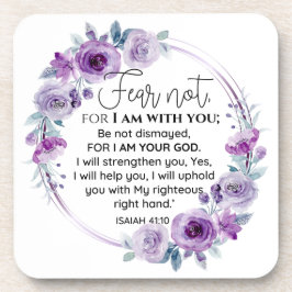 Posavasos Isaías 41:10 Temor no a la Escritura Floral Púrpur